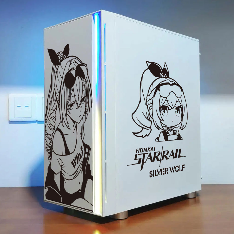 Naklejki Anime Srebrny Wilk na – Console Gaming Pc Case recenzja i cena